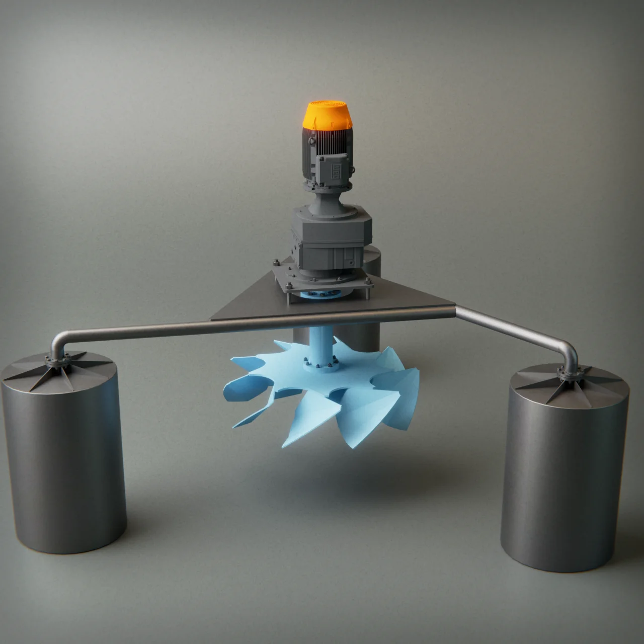 Low speed aerator on pontoon